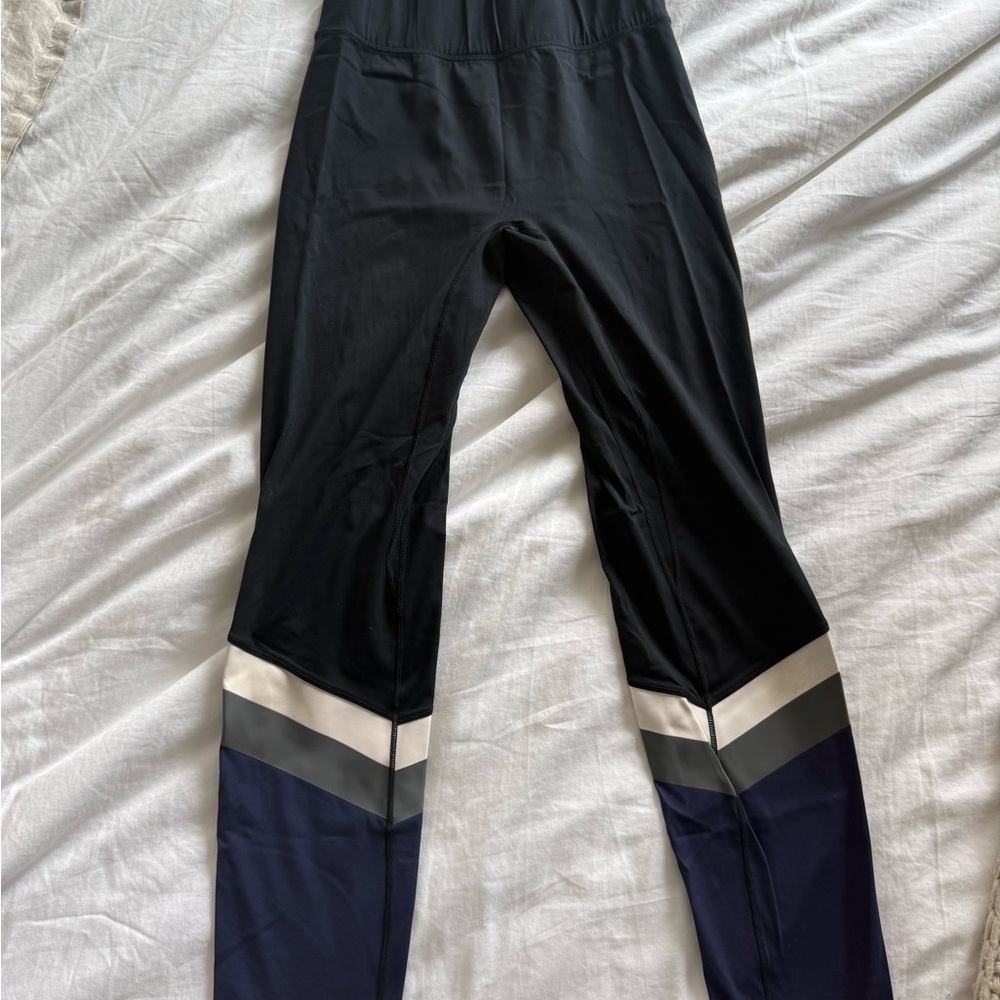 All access black and Blue Leggings with Striped Detail